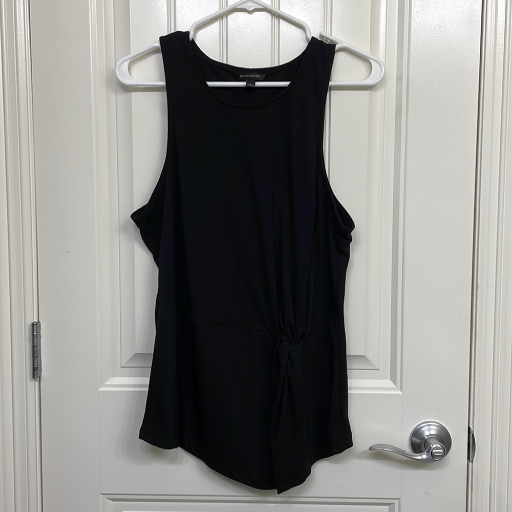 BANANA REPUBLIC Front Twist‎ Sleeveless Top BLACK size large